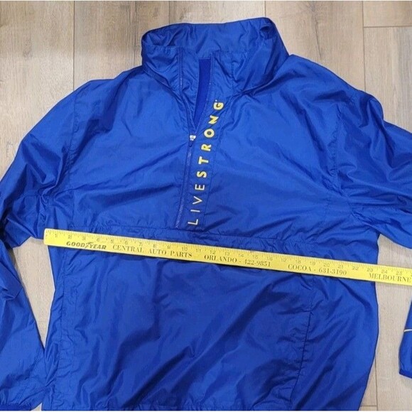 VTG NIKE LIVESTRONG Size XL 1/2 Zip Performance Jacket Pullover Windbreaker Blue - Picture 5 of 5